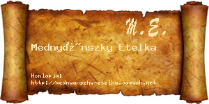 Mednyánszky Etelka névjegykártya